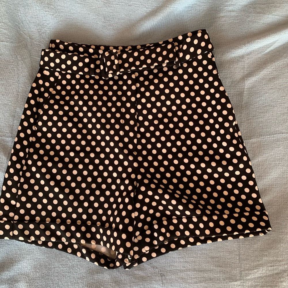 High waisted polka dot shorts